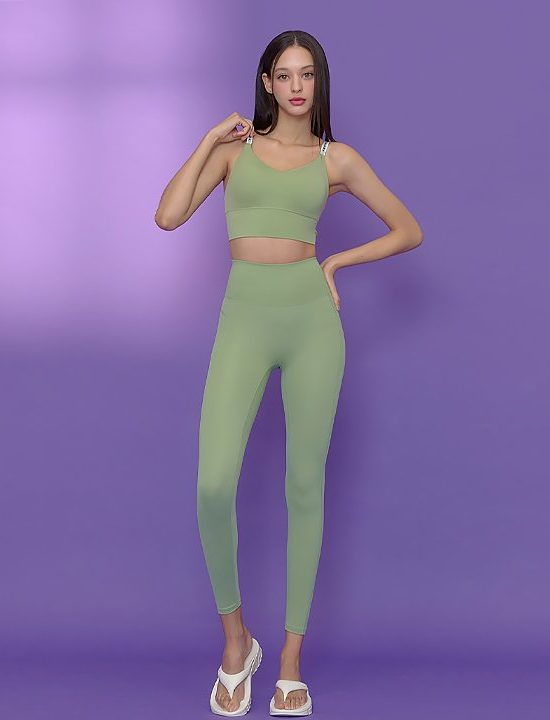 Black Label Signature Two Way Leggings Green Tea 2