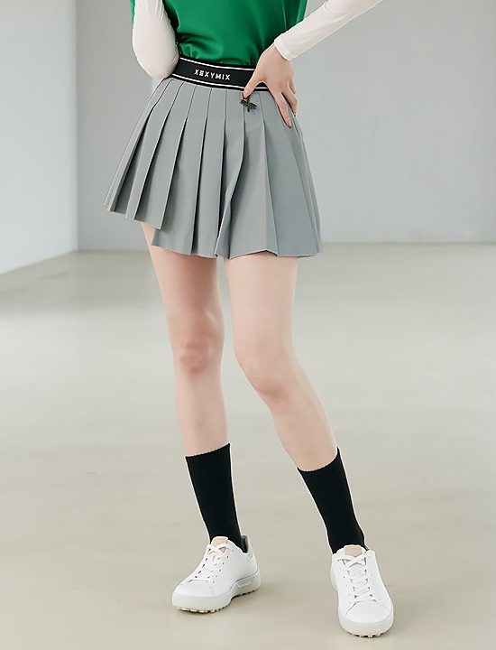 Unbalanced Pleated Culottes Skirt Gracing 1