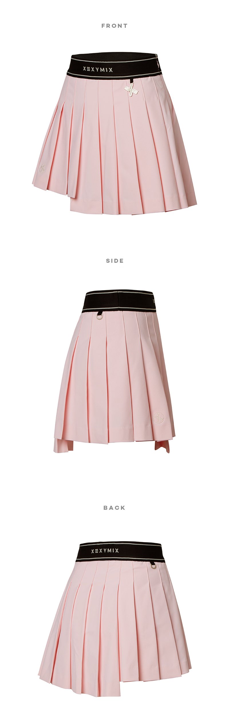 Unbalanced Pleated Culottes Skirt Pink Icing 7