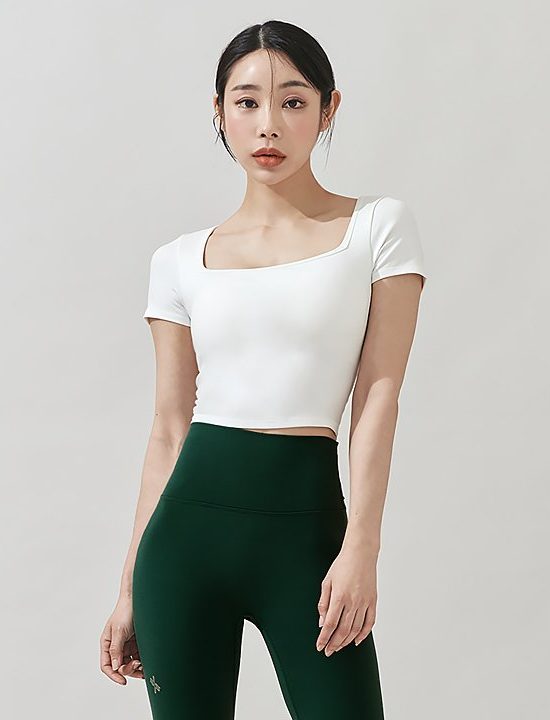 Gela Intention Wide Square Crop Top Back Ivory