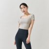 Gela Intention Wide Square Crop Top Mellow Gray