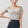Gela Intention Wide Square Crop Top Mellow Gray 2