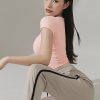 Gela Intention Wide Square Crop Top Peach Bird 1