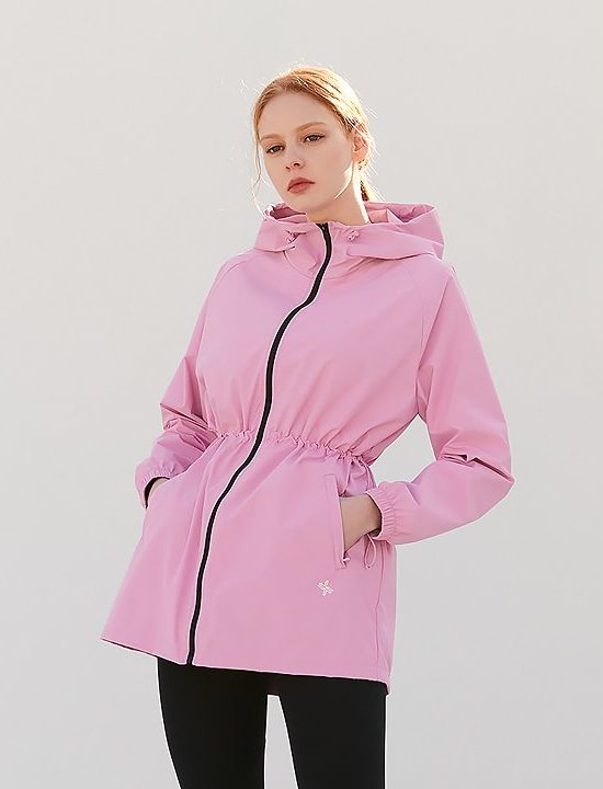 Hot Burning Suit Hooded Long Jacket Prism Pink