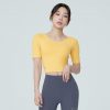 Middle Sleeve Crop Top Sunshine Yellow