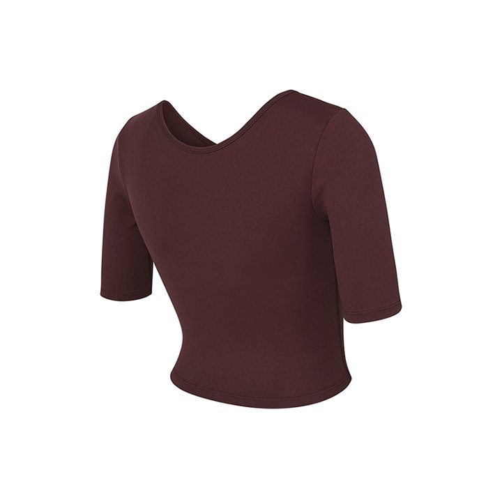 Middle Sleeve Crop Top Aucent Wine 4