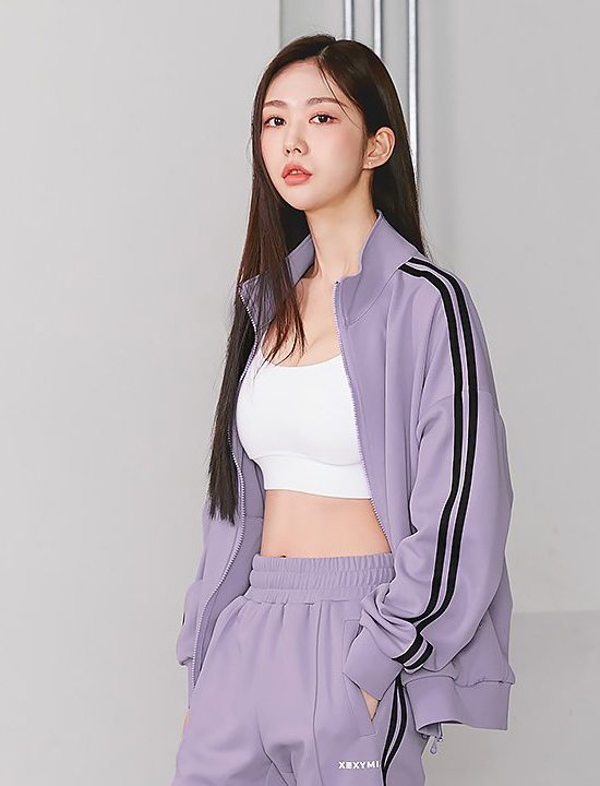 Xexy Mix Line Track Zip Up Muse Lavender