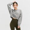 Basic Crop Sweatshirt Melange Gray 2