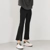 Gela Intention Brushed Bootcut Split Pants Black