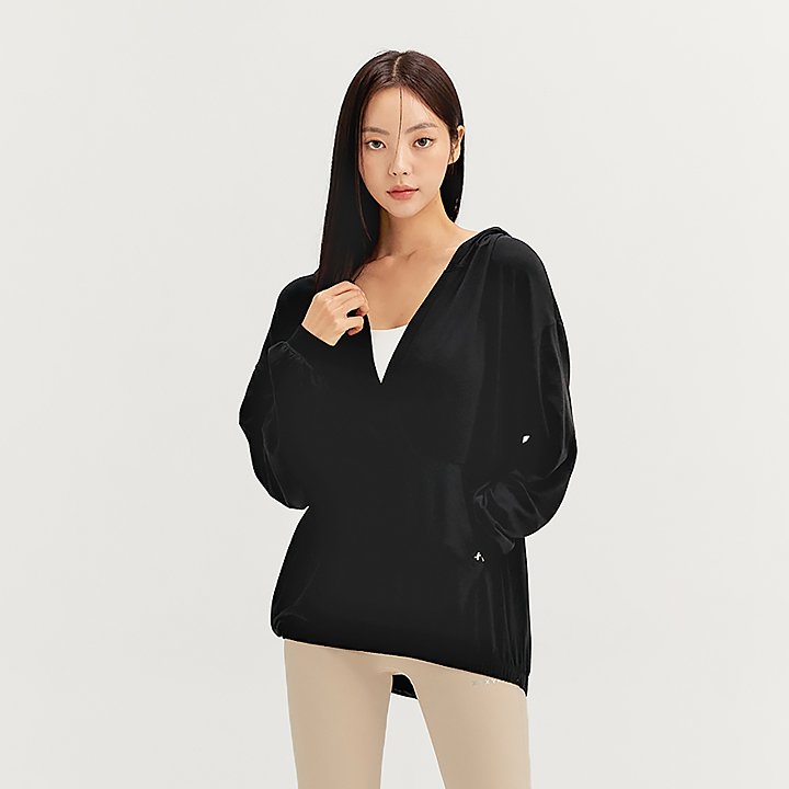 Loose Fit Cover Up Hood Black