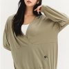 Loose Fit Cover Up Hood Olive Drap 1