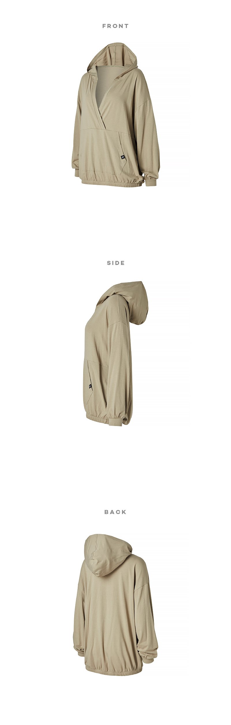 Loose Fit Cover Up Hood Olive Drap 6