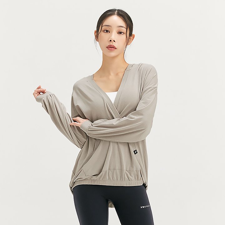 Loose Fit Cover Up Hood Natural Gray
