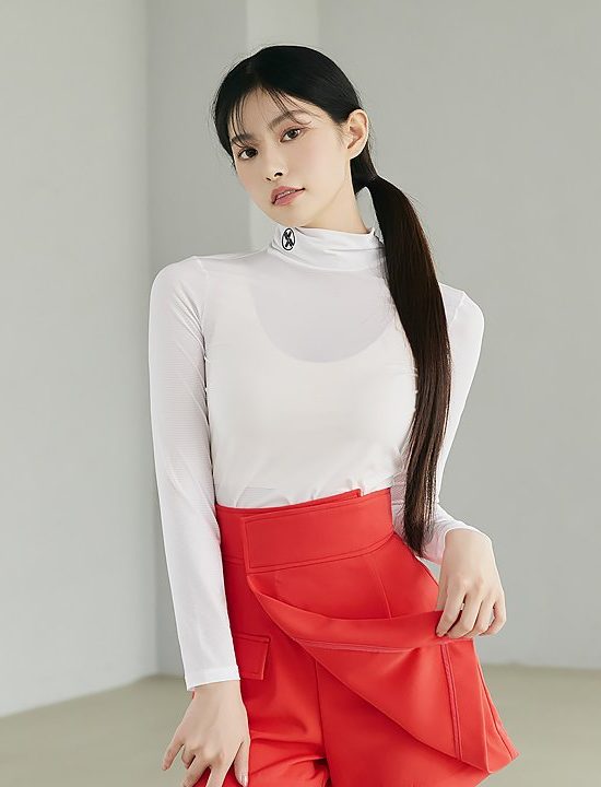 Mock Neck Shirring Base Layer Ivory 1