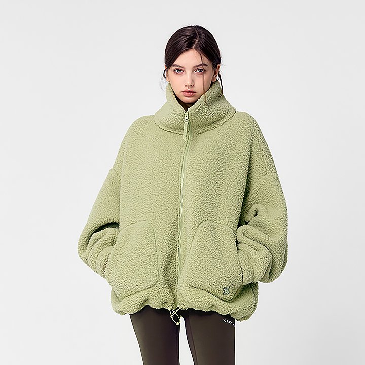 Sherpa High Neck Jumper Pure Lime