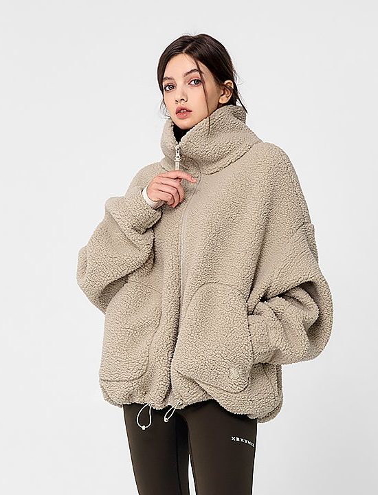 Sherpa High Neck Jumper Smoke Beige
