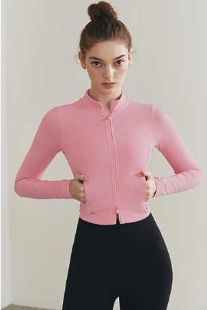 Slim Fit Crop Zip Jacket Blossom Pink 1