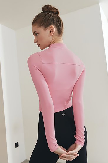 Slim Fit Crop Zip Jacket Blossom Pink 2