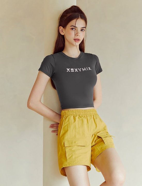 Heva Crop Top Jet Charcoal