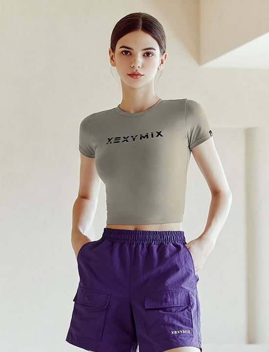 Heva Crop Top Shimmer Gray