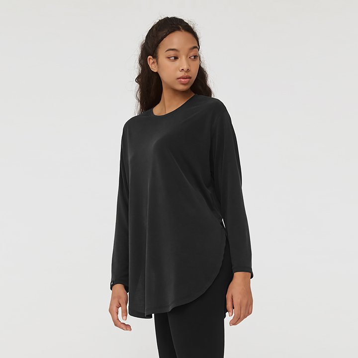 Hip Cover Round Long Sleeve Ash Black