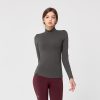 Mock Neck Slim Fit Long Sleeve Charcoal Gray 1