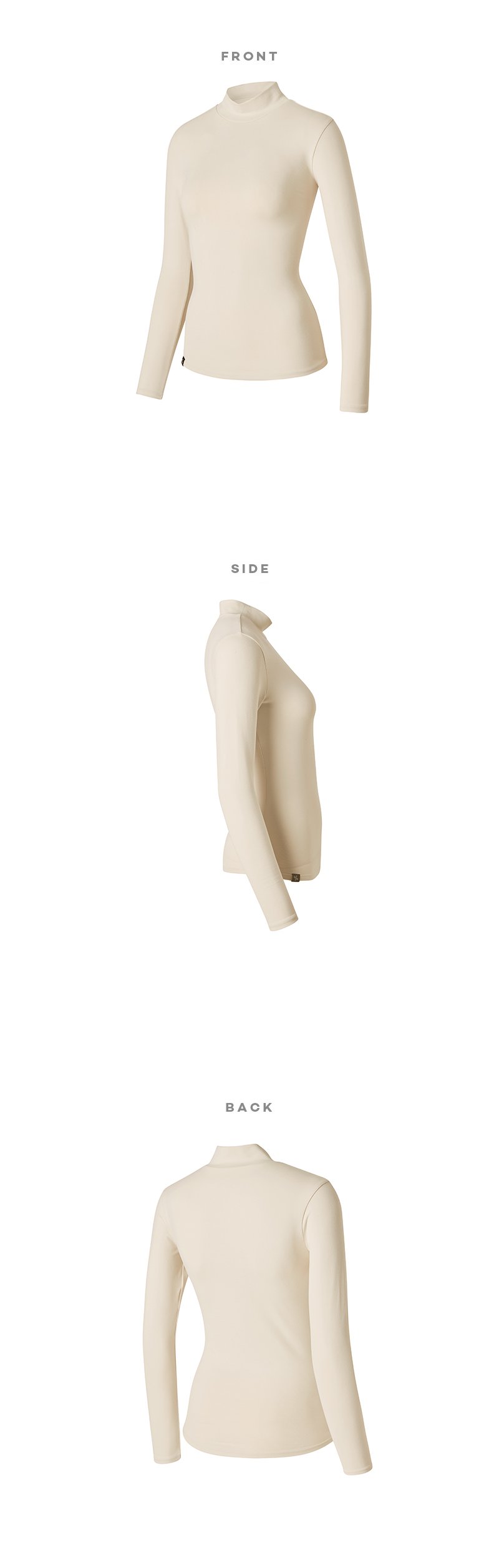 Mock Neck Slim Fit Long Sleeve Moss Cream 6