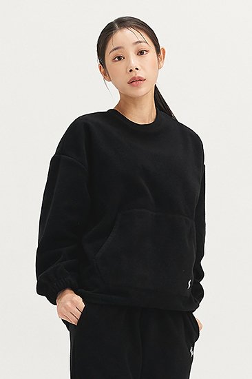 Fleece Over Fit Sweatshirt Black 2