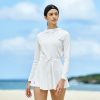 Multi Cover Up One Piece Zip Up Ivory