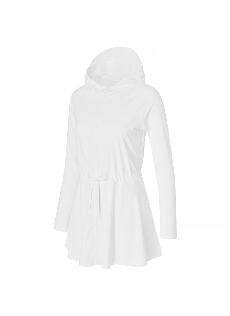 Multi Cover Up One Piece Zip Up Ivory 5