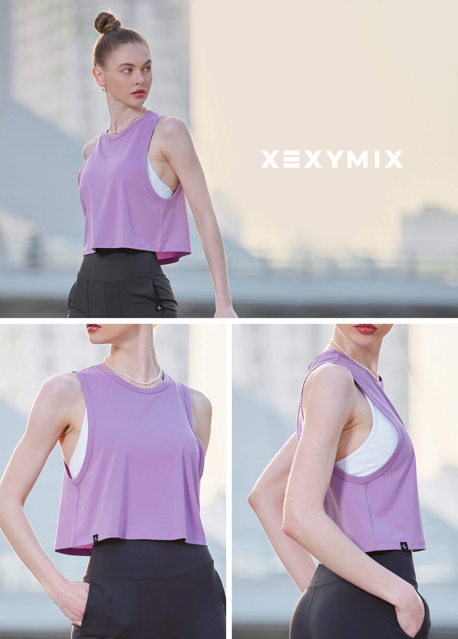 Soft Crop Sleeveless English Lavender 3