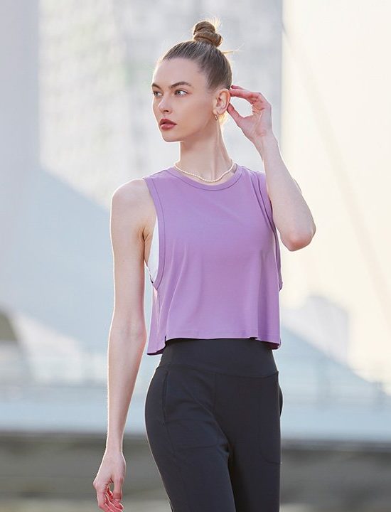 Soft Crop Sleeveless English Lavender