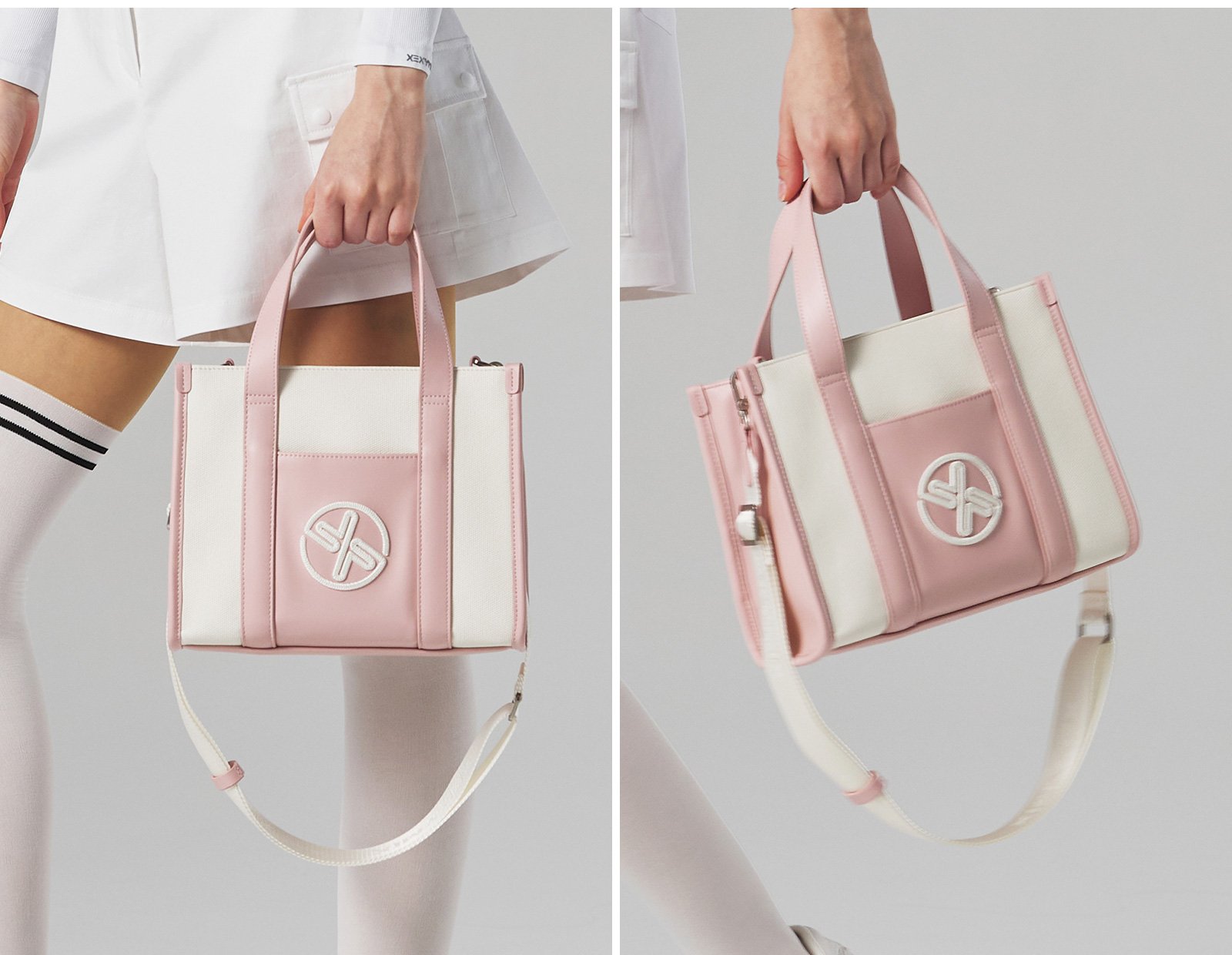 Field Square Tote Bag Light Pink 1