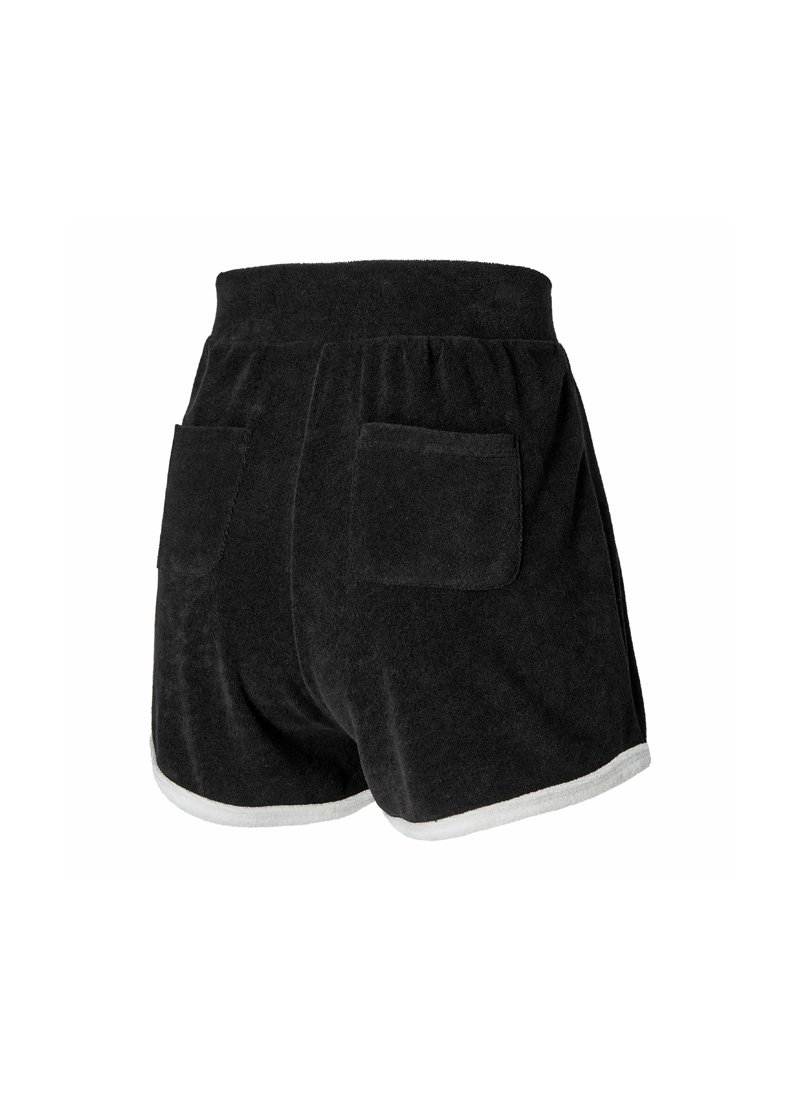 Sporty Terry Color Block Shorts Black 5