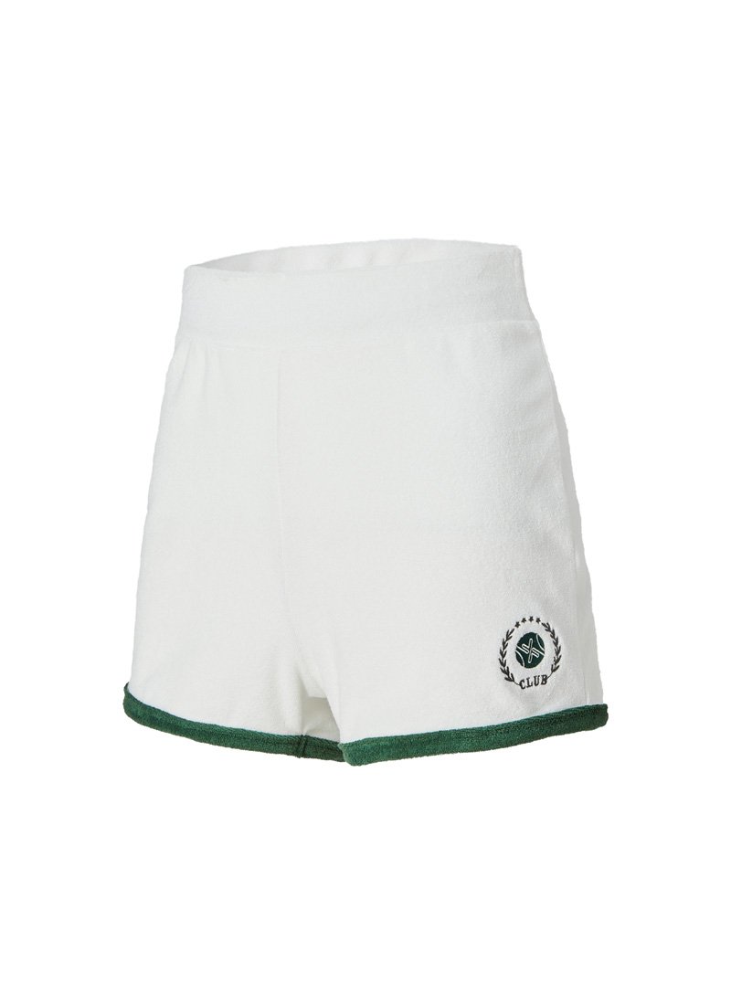 Sporty Terry Color Block Shorts Ivory 3