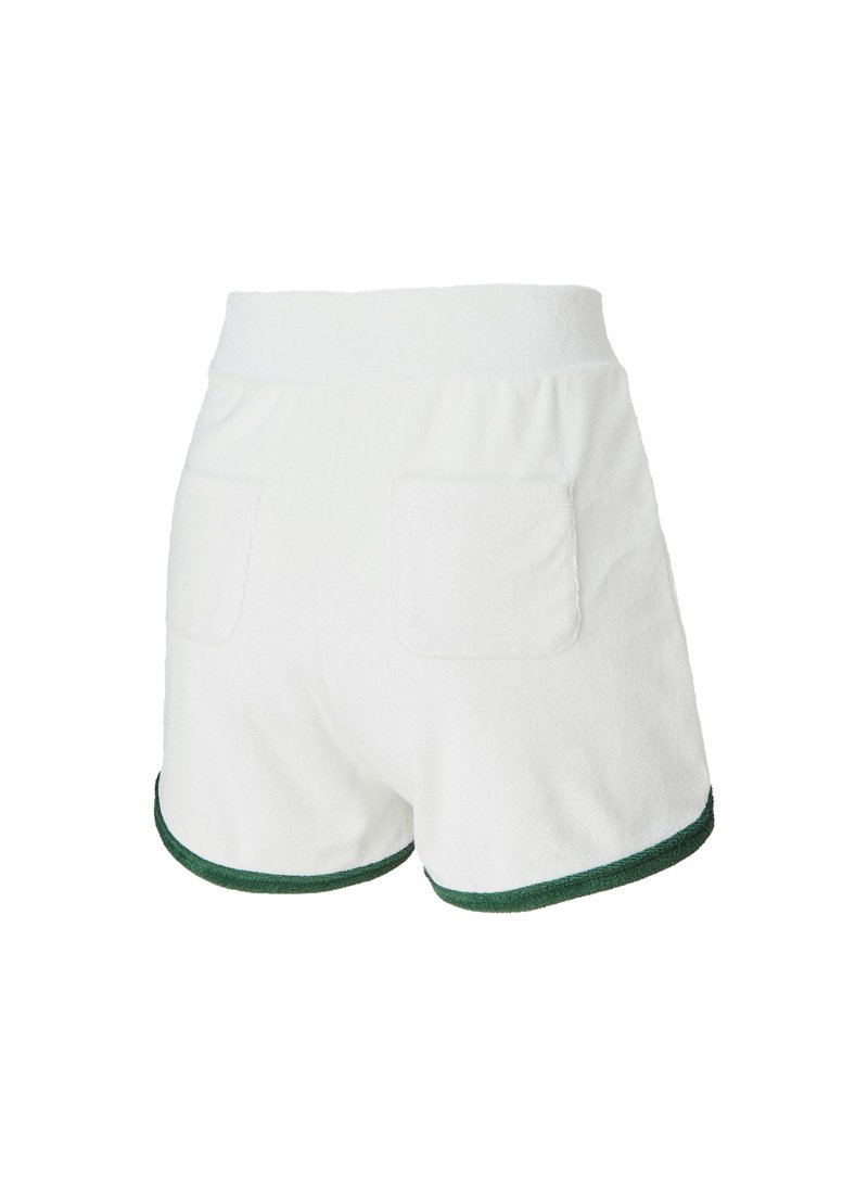 Sporty Terry Color Block Shorts Ivory 4