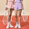 Sporty Terry Color Block Shorts Lavender Fog