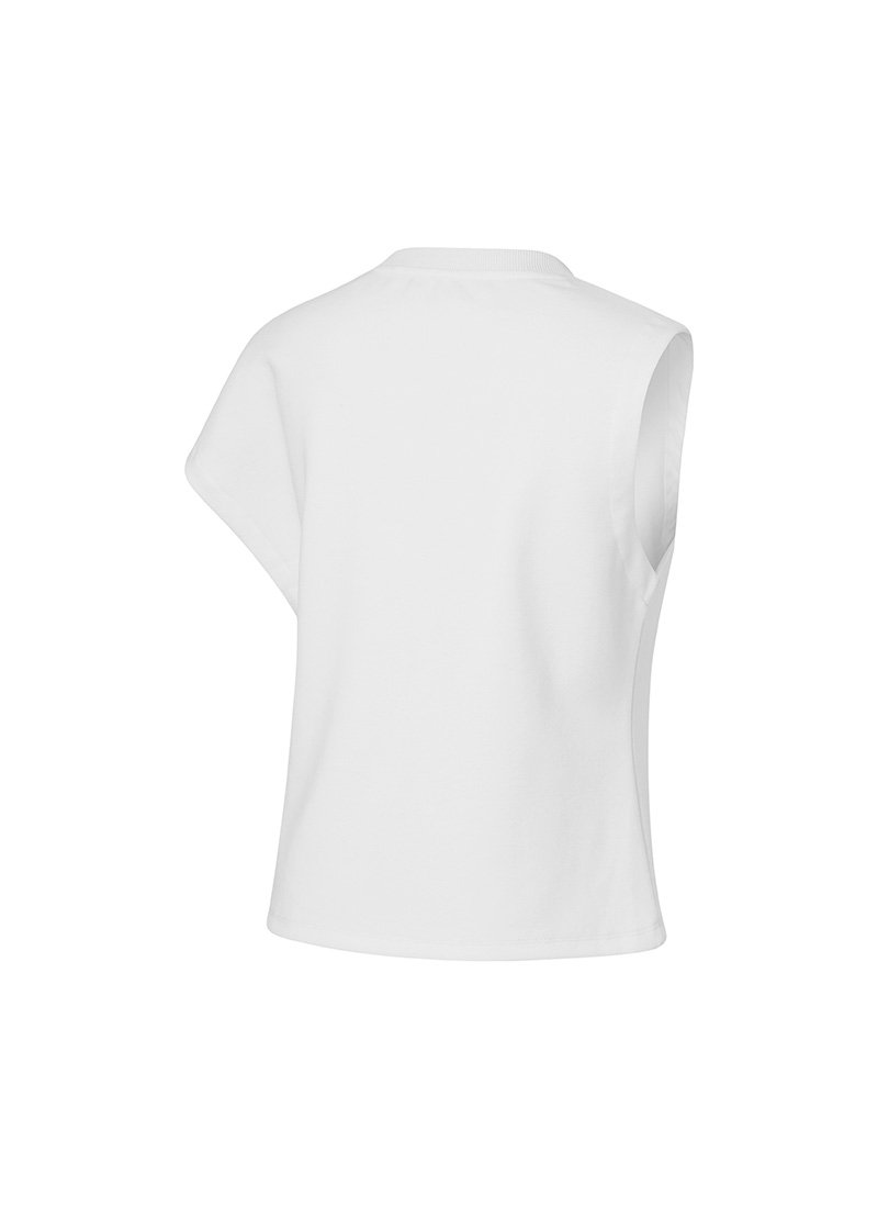 Unbalanced Shoulder Vest White 6