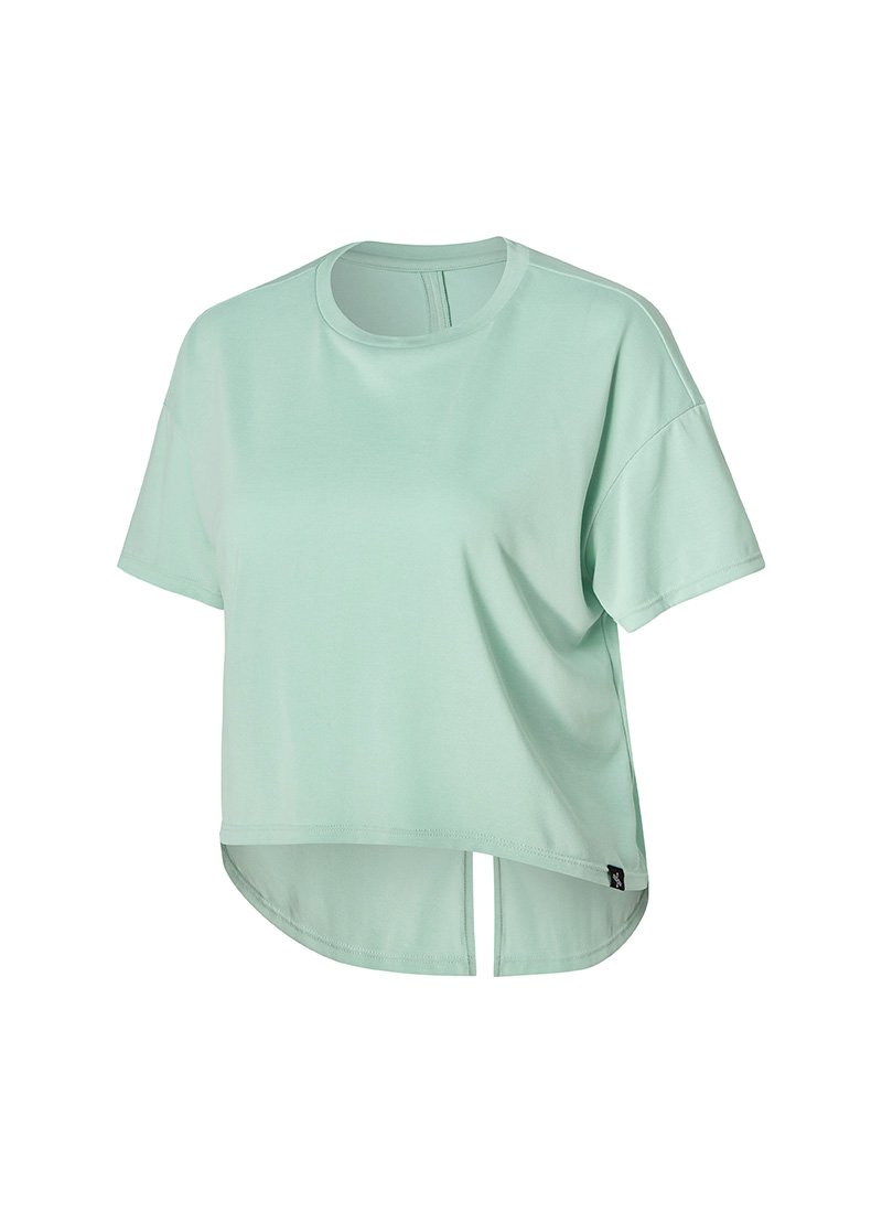 Back Slit Crop T Shirt Soft Mint 4