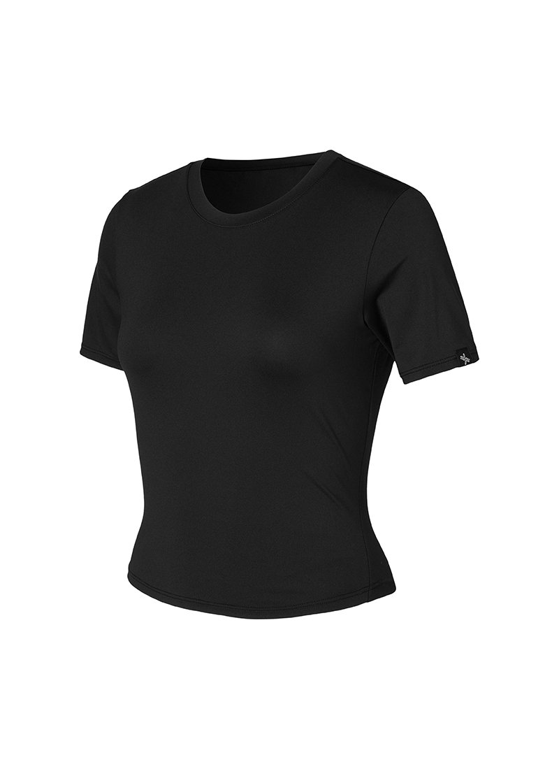 Ice Feather Crop Short Sleeve Black 4