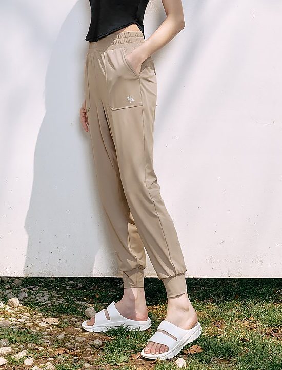 Medium Feather In Band Jogger Pants Peanut Beige