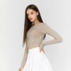 Logo Banding Crop Long Sleeve Autumn Sand