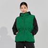 High Neck Over Fit Padded Vest Green Holic