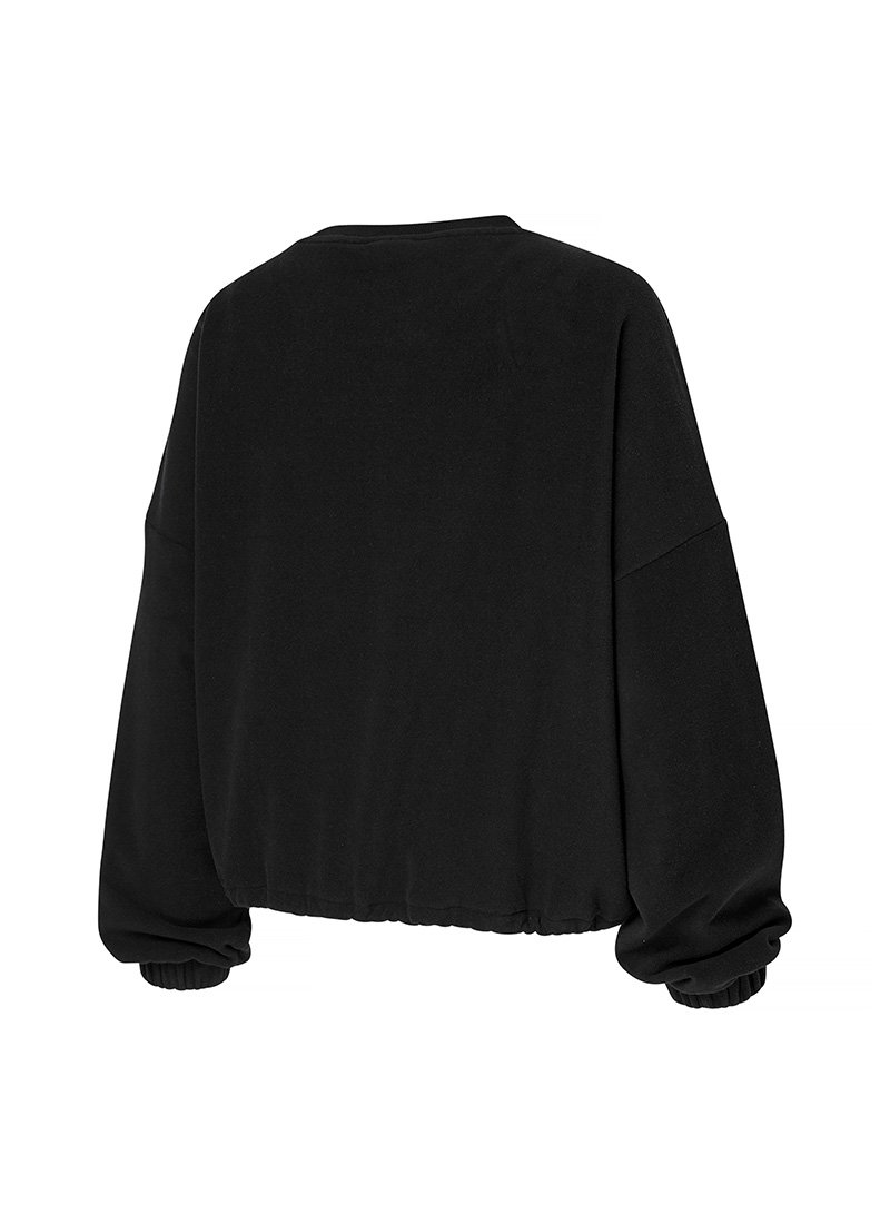 Light Fleece Crop Sweatshirt Black 6