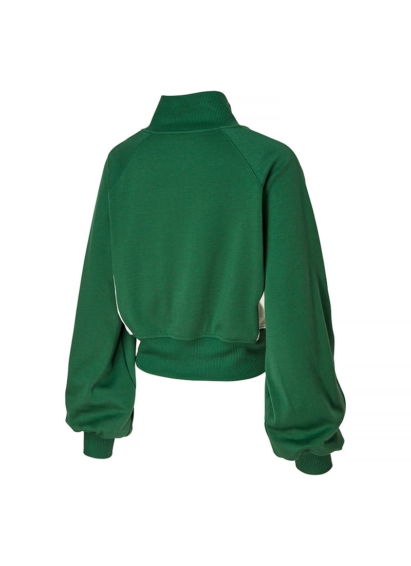 Mellow Color Combination Zip Up Jacket Earth Green 6