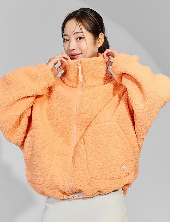 Sherpa High Neck Jumper Pale Orange