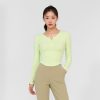 Soft Ribbed Button Long Sleeve Limelight
