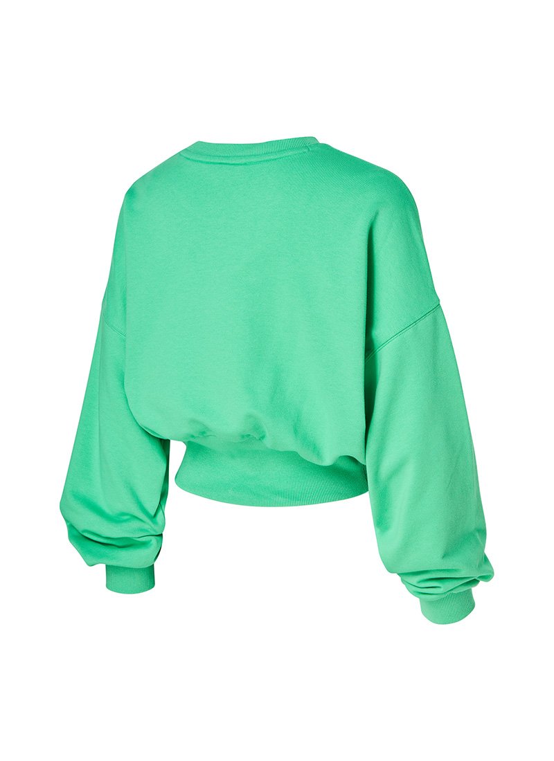 Wide Banding Crop Sweatshirt Green Clover 5