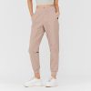 Woven Stretch Brushed Jogger Pants Crepe Pink