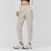 Woven Stretch Brushed Jogger Pants Oyster Beige